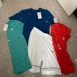 NWT 4PC MENS NIKE SHIRTS AND SHORTS SET SMALL